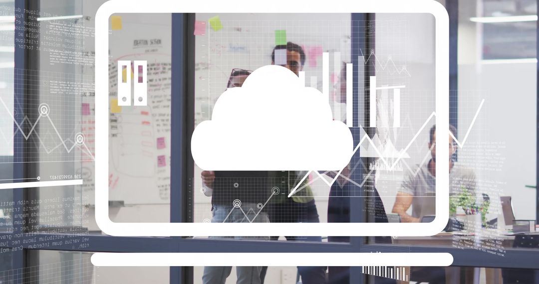 Business Team Analyzing Financial Data with Cloud Technology Concept