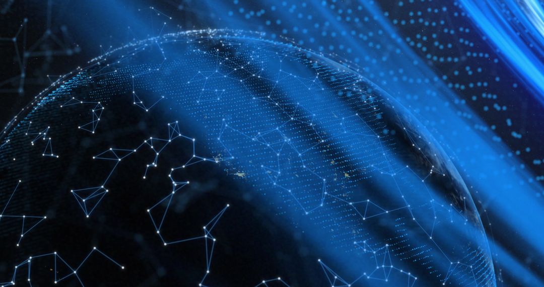 Digital Globe with Network Interface in Blue Glow