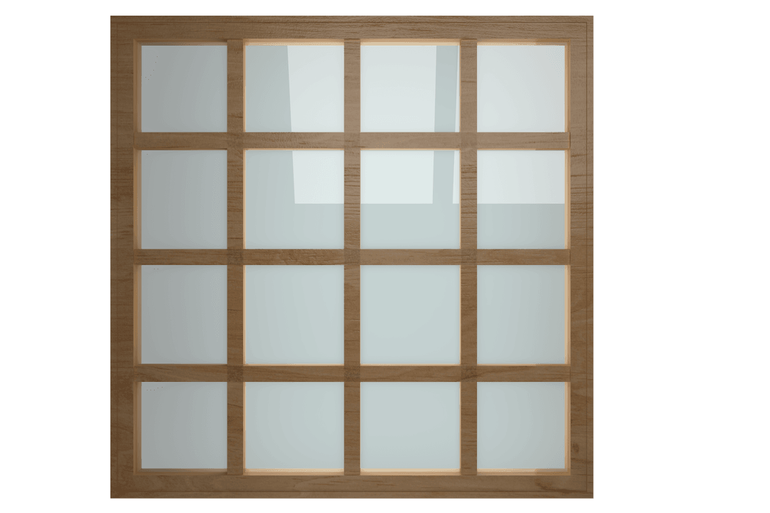 Transparent Brown Window Pane Illustration on Isolated Background