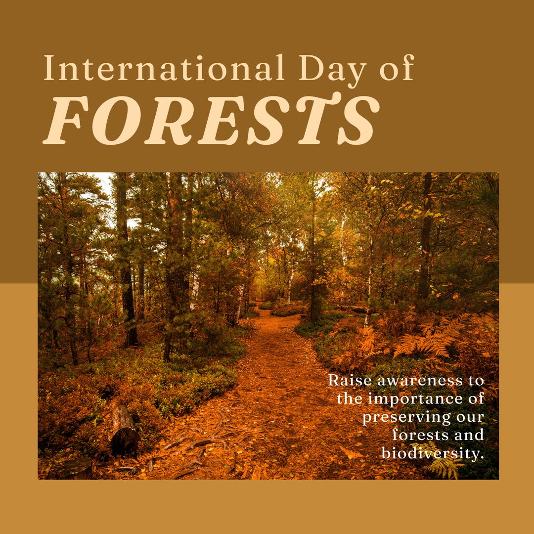 International Day of Forests Celebration with Autumn Forest Scenery