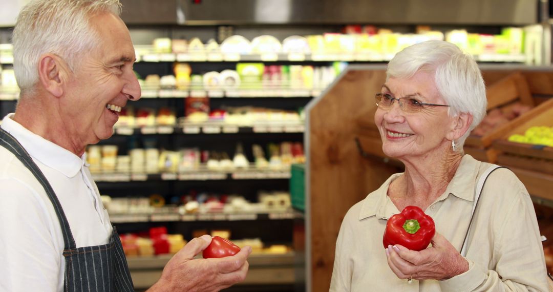 Senior Man and Woman Shopping for Fresh Vegetables at Grocery Store - Free Images, Stock Photos and Pictures on Pikwizard.com