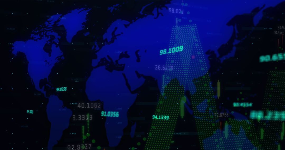 Financial Data Analysis with World Map Background