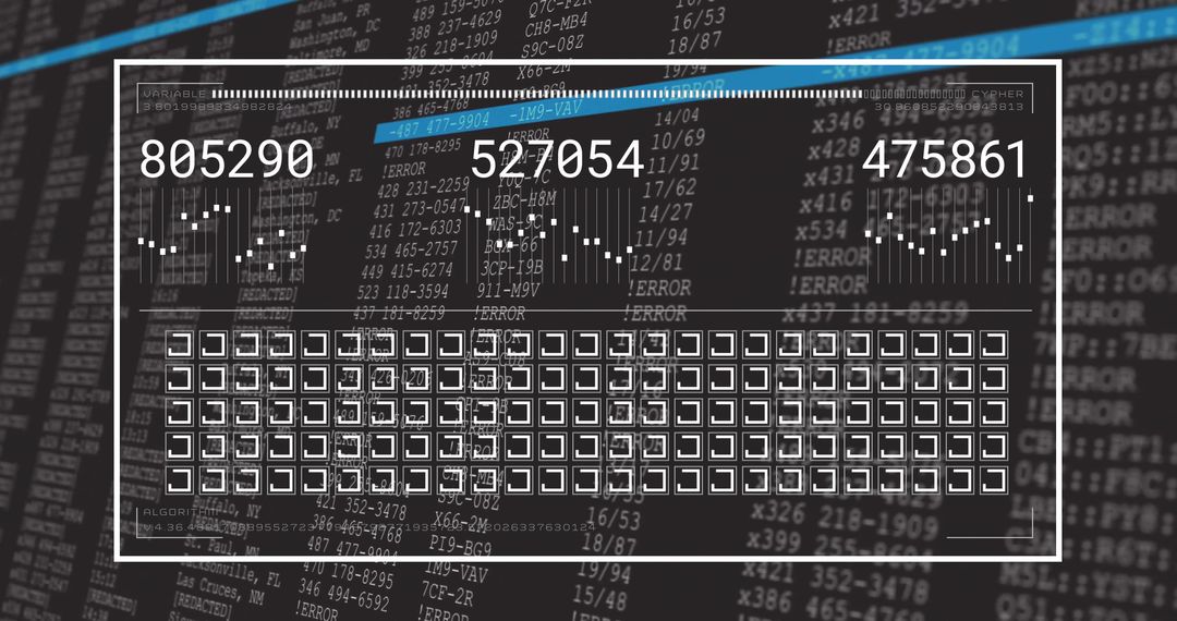 Futuristic Digital Interface With Codes and Matrix Display