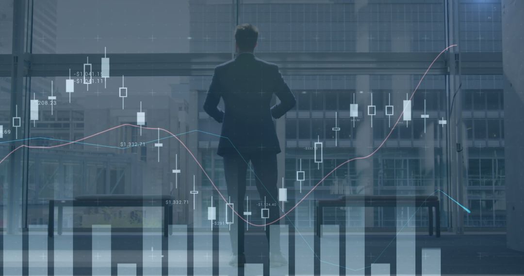 Businessman Evaluating Financial Data in Modern Office