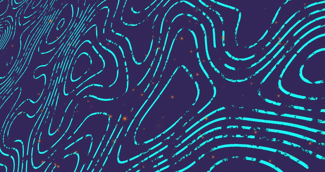 Abstract Wavy Lines on Dark Background with Starry Accents