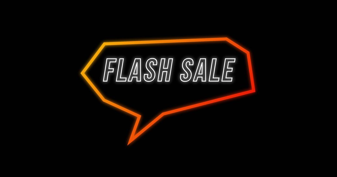 Retro Flash Sale Neon Advertisement on Black Background - Free Images, Stock Photos and Pictures on Pikwizard.com