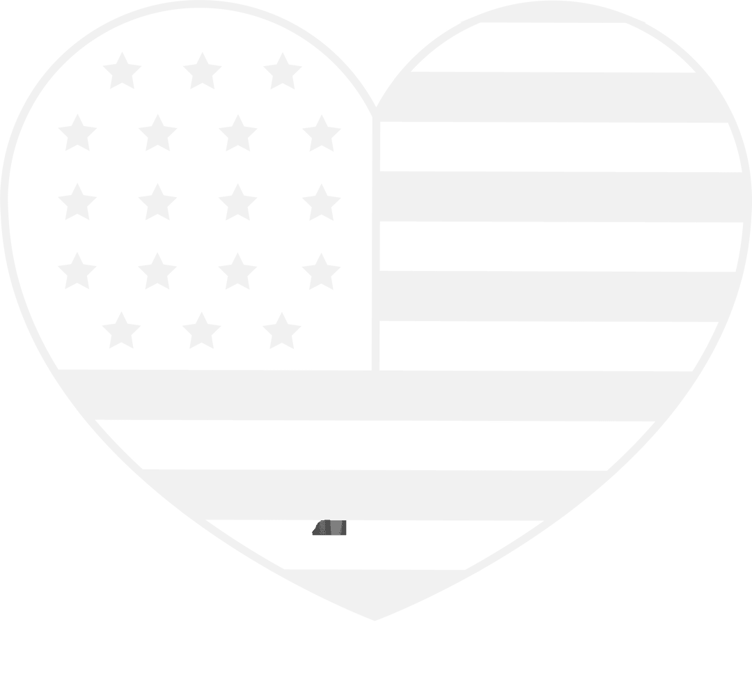 Heart Shaped USA Flag with Transparent Star and Stripe Pattern