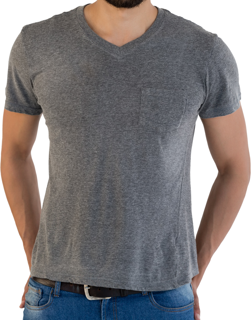 Transparent Background: Man in Grey T-Shirt Mid-Section Design - Download Free Stock Images Pikwizard.com