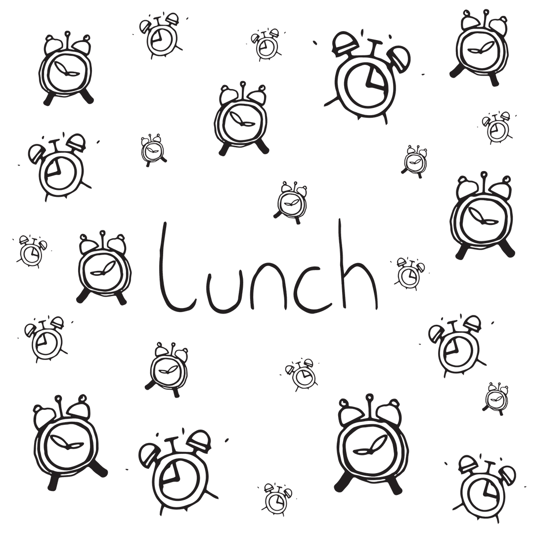 Transparent Lunch Text with Clock Icons Vector - Download Free Stock Images Pikwizard.com