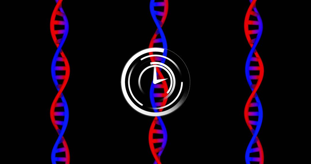 DNA and Clock Overlay Representing Genetic Advancements