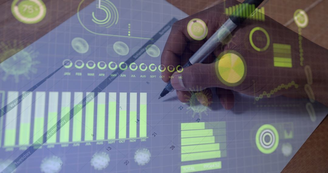 Handwriting with Digital COVID-19 Data Overlay