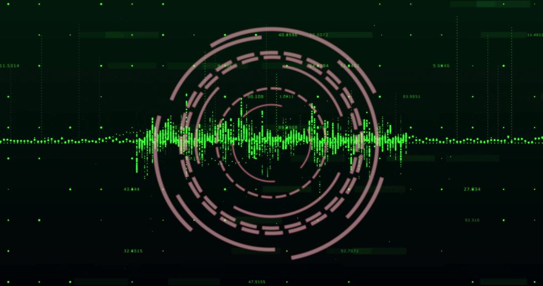 Futuristic Digital Data Visualization with Radar Elements
