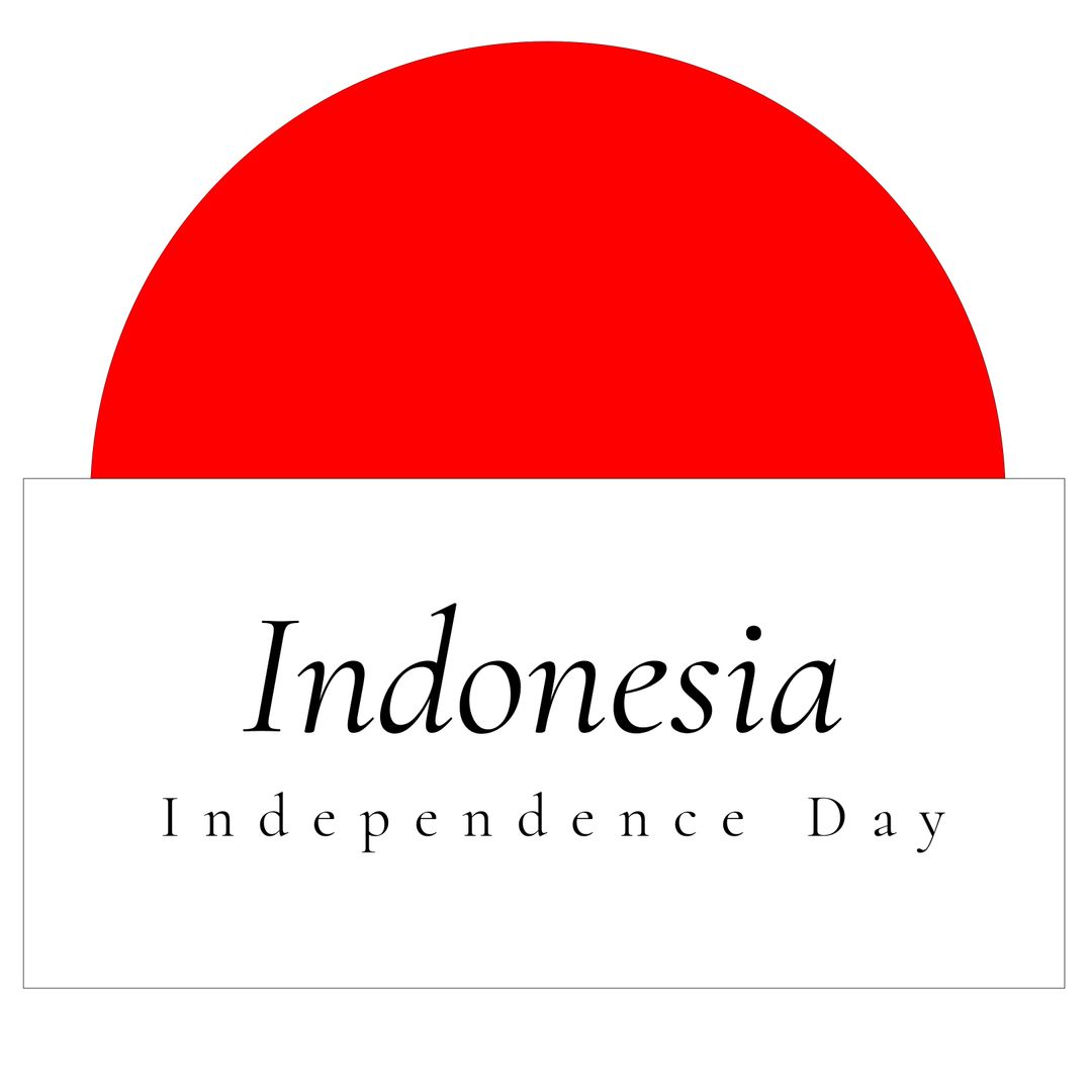Indonesia Independence Day with Red Semi-Circle Illustration