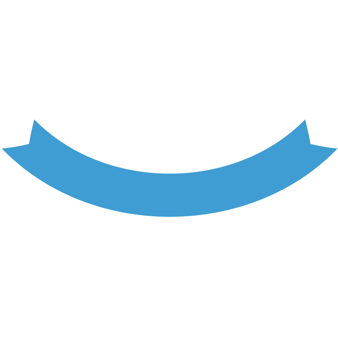 Blue Ribbon with Message Space on Transparent Background