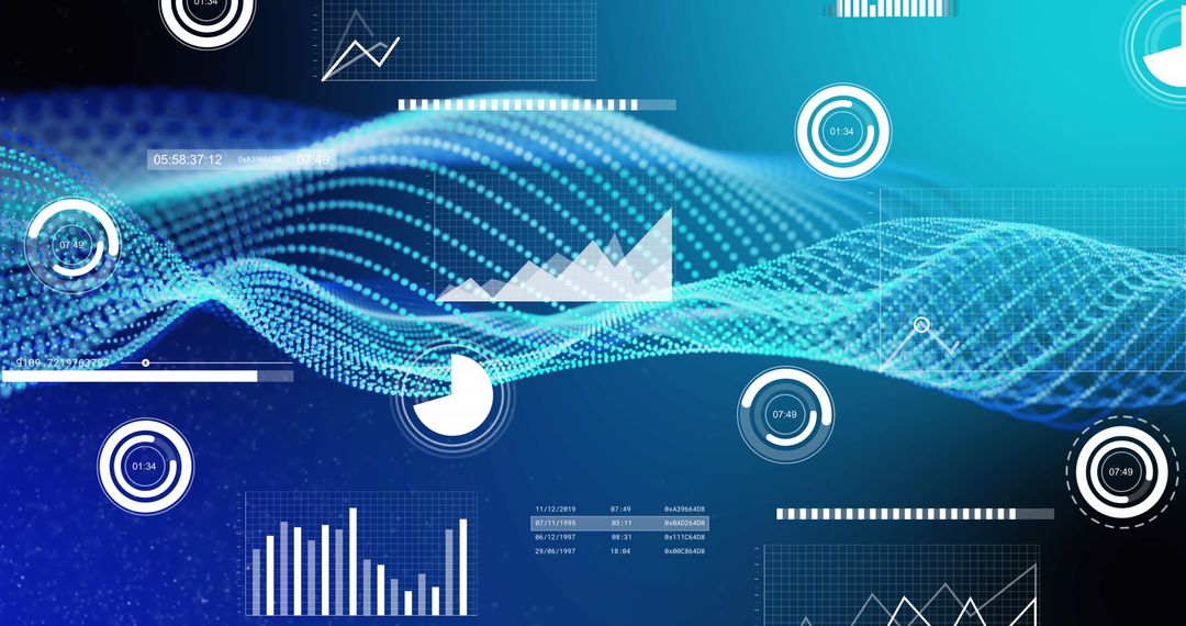 Digital Data Visualization Mesh with Futuristic Graphics