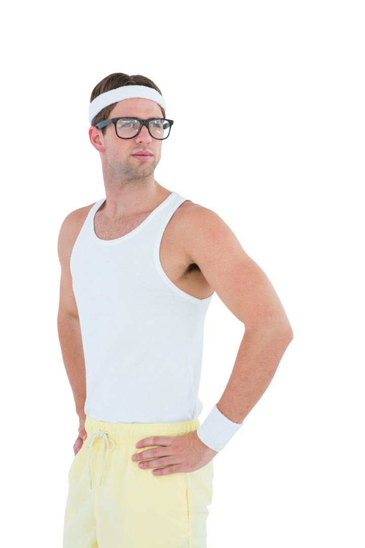 Geeky Hipster in Sportswear Standing Confidently Transparent Background - Download Free Stock Images Pikwizard.com