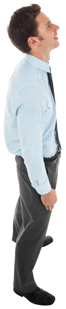 Transparent Happy Businessman Standing Side View Formal Attire - Download Free Stock Images Pikwizard.com