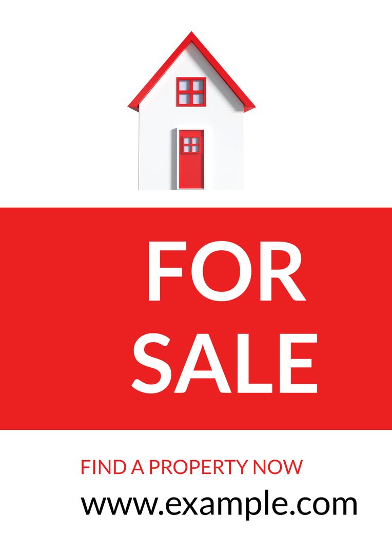 Real Estate For Sale Sign with House Icon