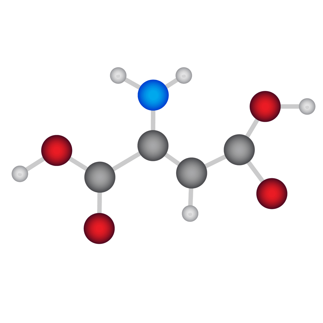 3D Molecular Structure on Transparent Background Chemistry Illustration