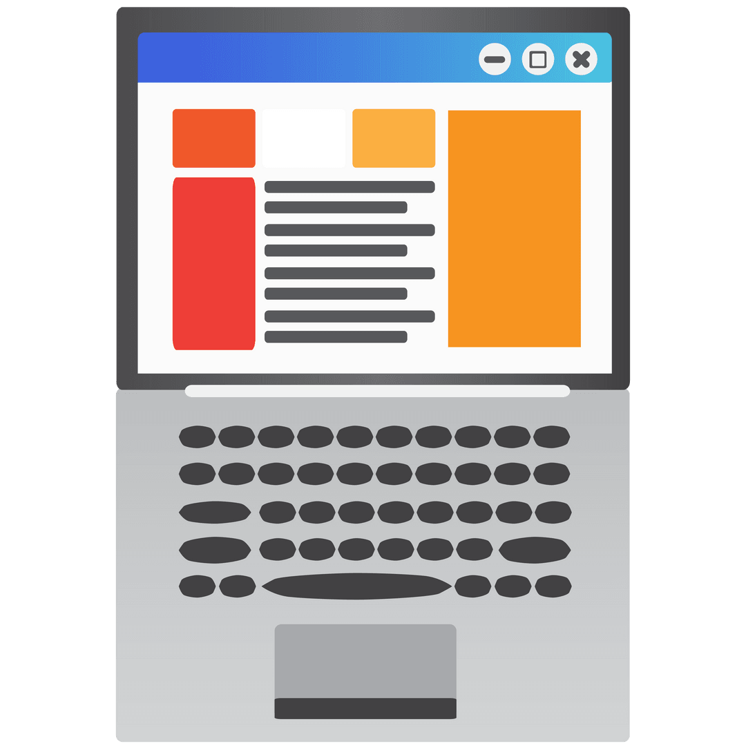 Laptop With Digital Interface Transparent PNG Illustration