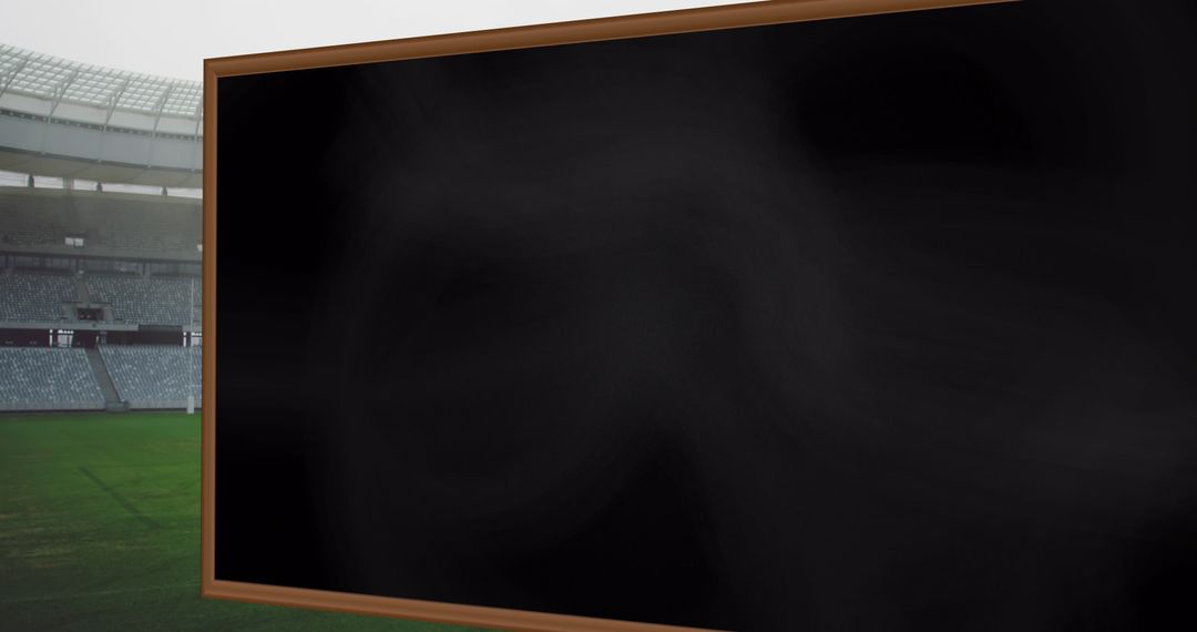 Empty Chalkboard with Stadium in Background