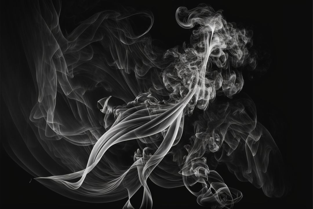 Abstract White Smoke Design on Black Background - Free Images, Stock Photos and Pictures on Pikwizard.com