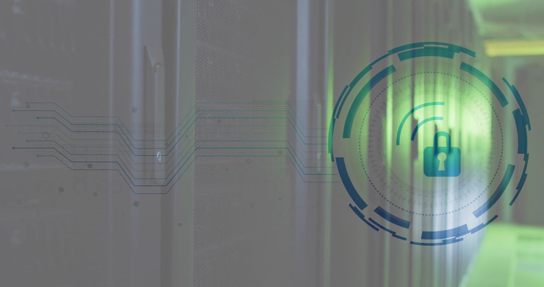 Digital Security Lock Over Server Rack