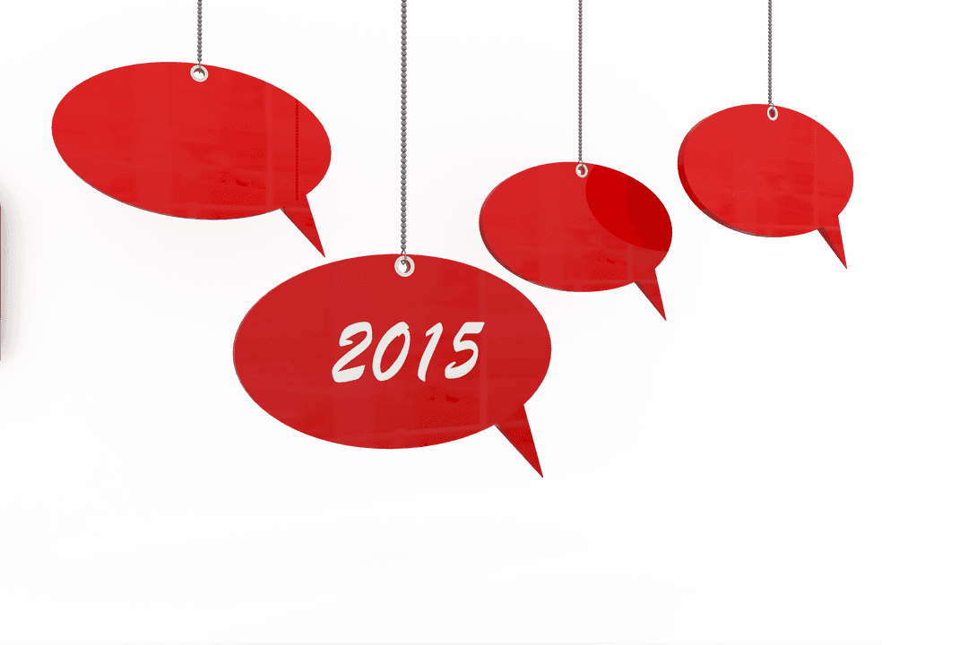Transparent 2015 Speech Bubble Tags Hanging Design