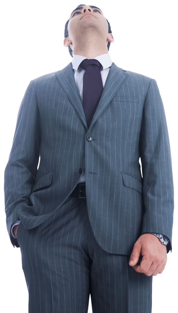 Transparent PNG of Biracial Businessman Looking Upward