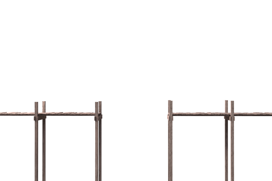 Wooden Bridge with Gap on Transparent Background Vector Illustration