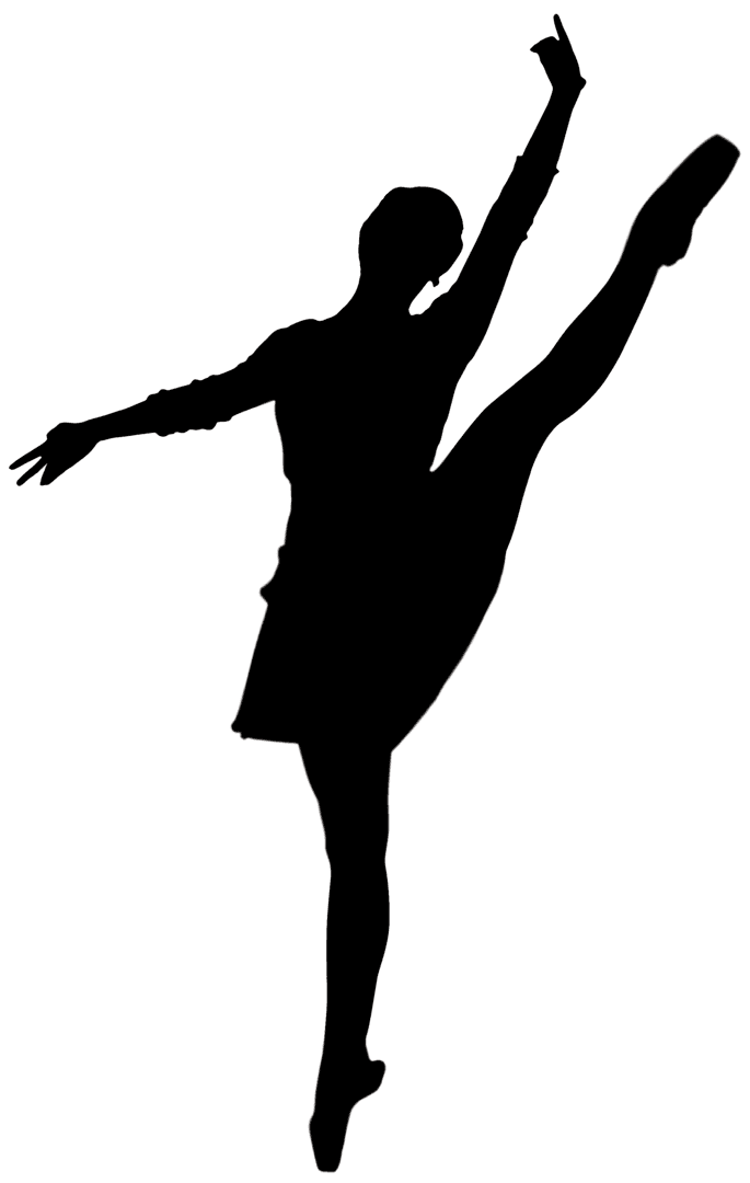 Ballet Dancer Silhouette on Transparent Background