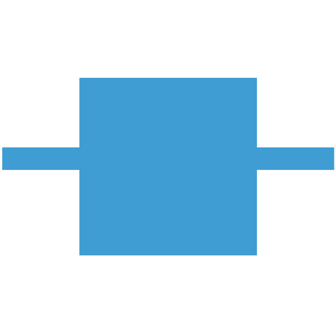 Abstract Blue Connector Icon on Transparent Background