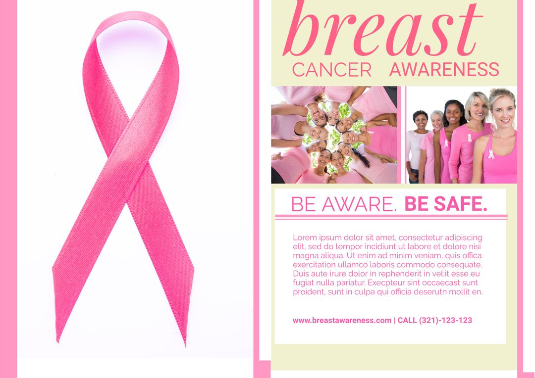 Breast Cancer Awareness Ribbon and Campaign Announcement - Download Free Stock Templates Pikwizard.com