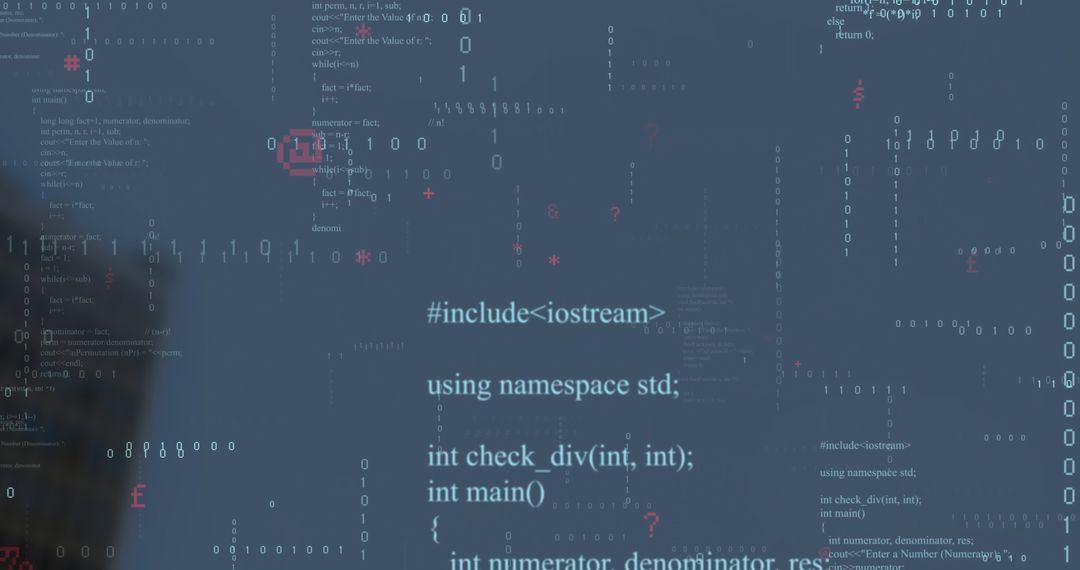 C++ Code Interface with Futuristic Digital Overlays