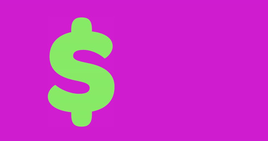 Vibrant Neon Dollar Sign on Bright Pink Background
