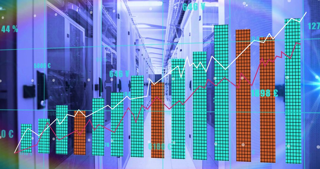 Digital Analytics Graphs in Data Center Corridor