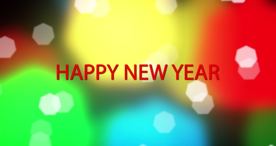 Colorful Bokeh Happy New Year Greeting Card