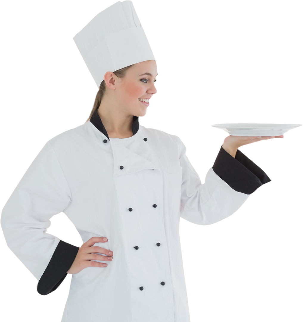 Transparent Culinary Professional Smiling Holding Plate - Download Free Stock Images Pikwizard.com