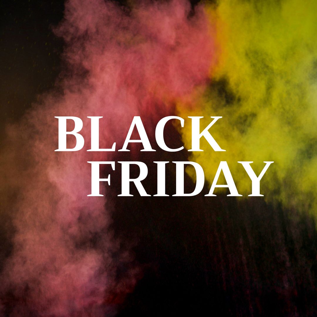 Vibrant Black Friday Sale Concept with Colorful Smoke