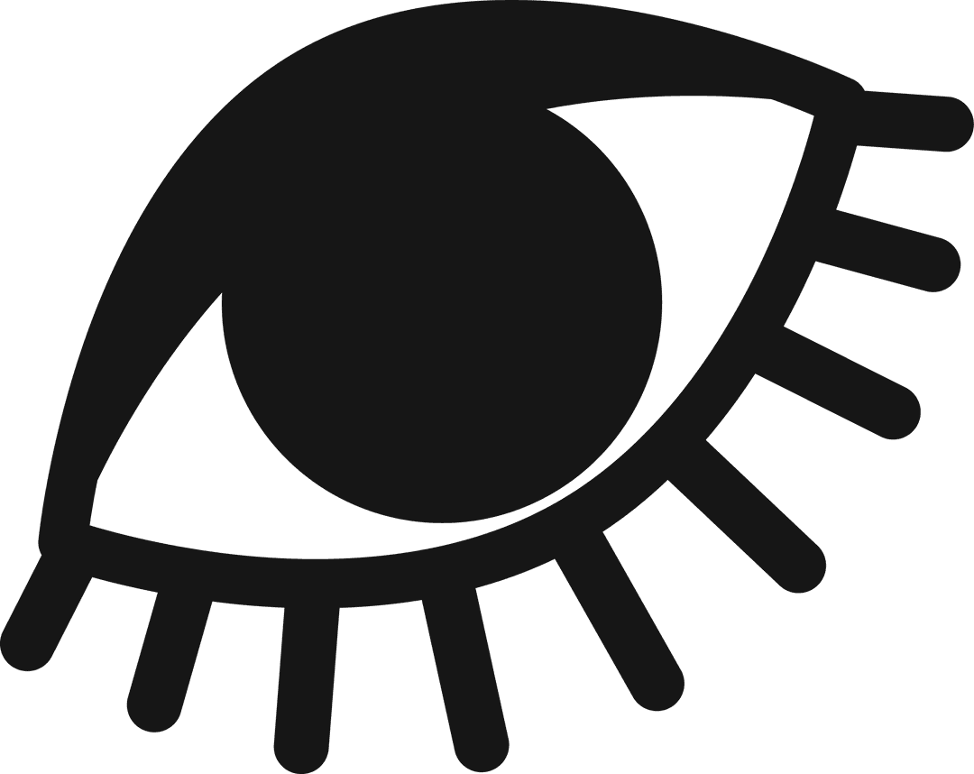 Minimalist Eye Icon with Curved Eyelids on Transparent Background