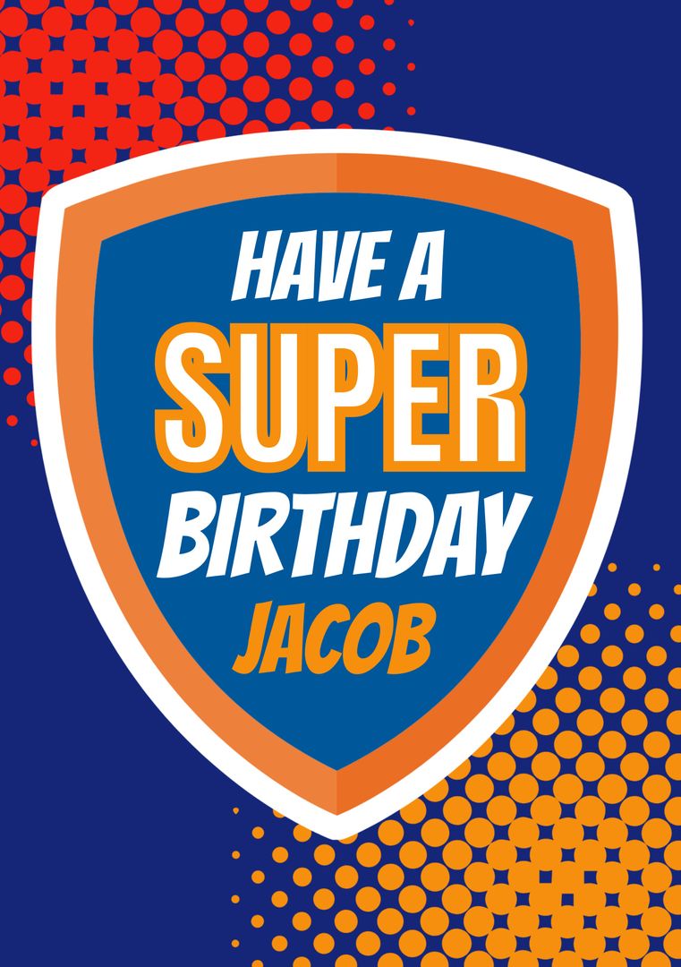 Super Birthday Greeting with Bold Badge and Vibrant Colors - Download Free Stock Templates Pikwizard.com