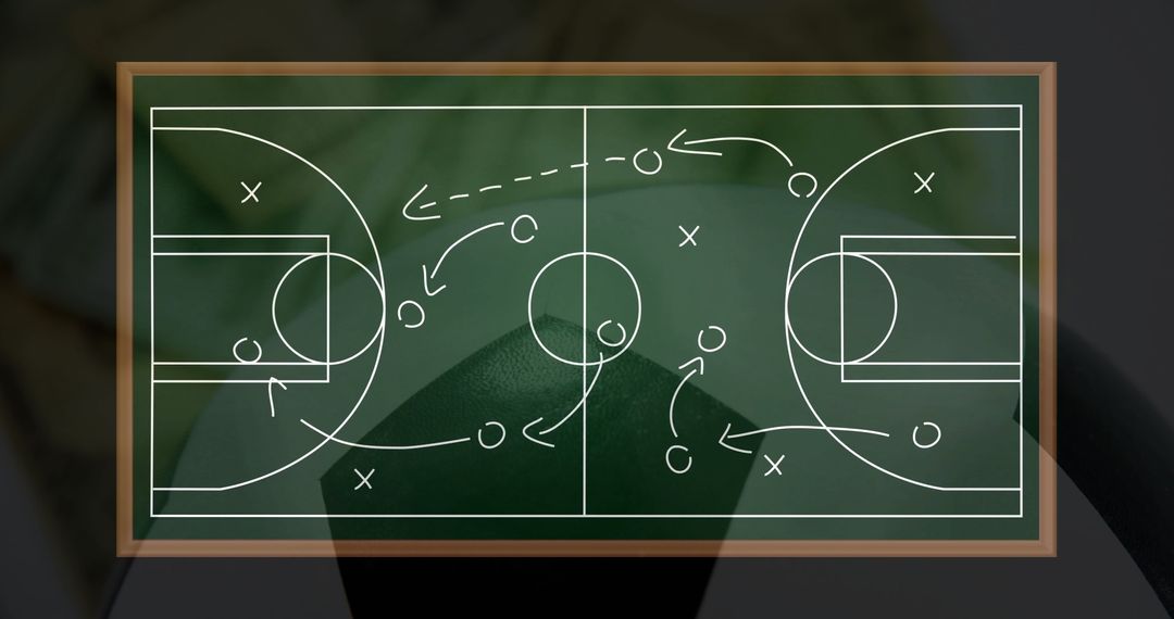 Chalkboard Basketball Diagram With Game Strategy