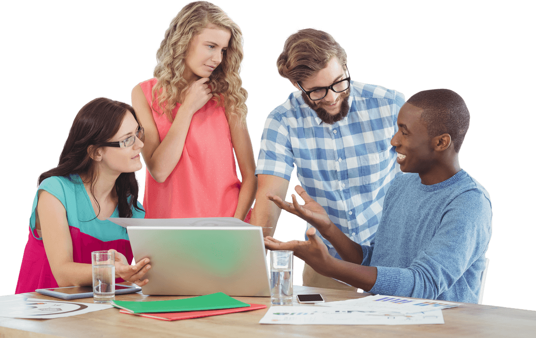 Transparent Group Discussion in Creative Office Environment