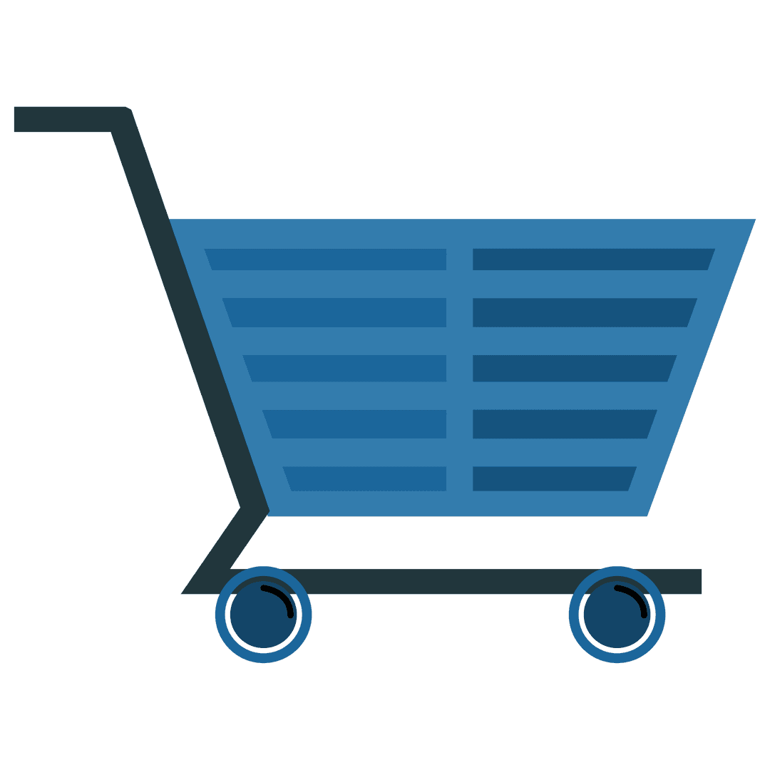 Blue Shopping Trolley Vector Transparent Background