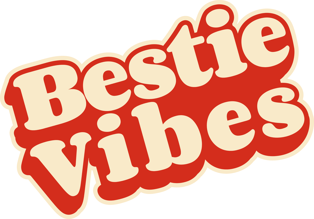 Bestie Vibes Typography Art on Transparent Background