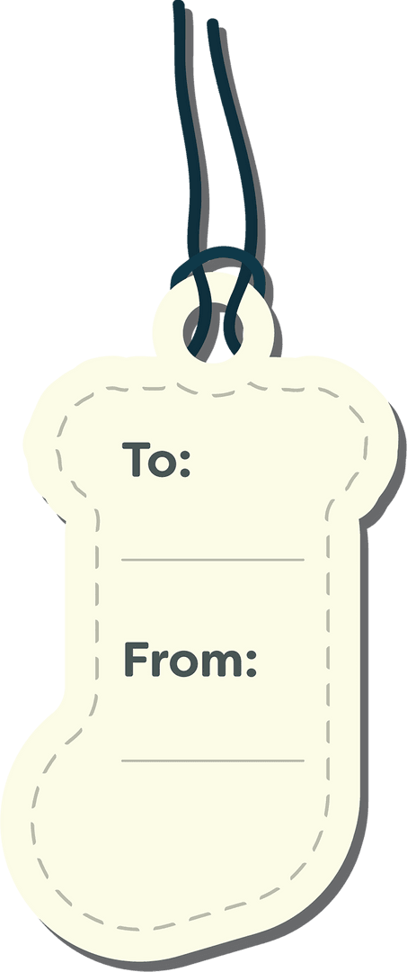 Blank To and From Gift Tag on Transparent Background