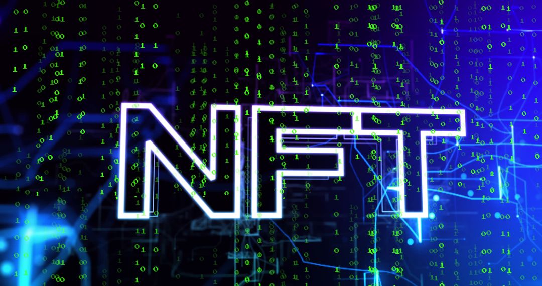 NFT Innovation in Digital Coding Matrix Background