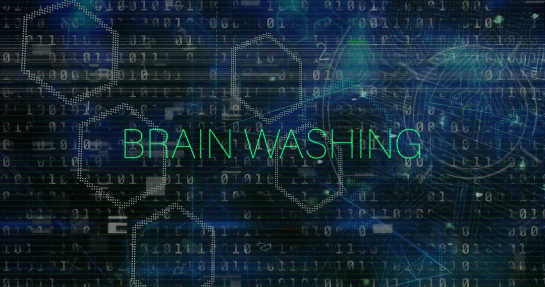 Cyber Brainwashing Concept with Digital Security Elements