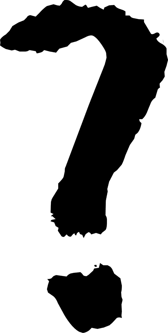 Transparent Black Question Mark Icon with Open Background