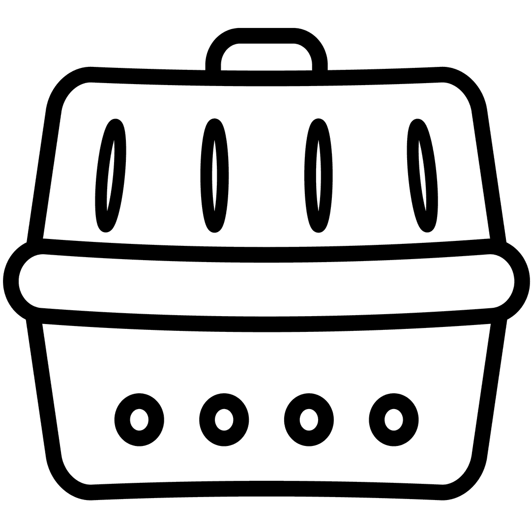 Black Woven Basket Illustration on Transparent Background